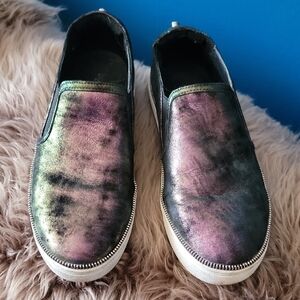 Botkier Harper Iridescent Leather Slip On Sneakers Size 8M